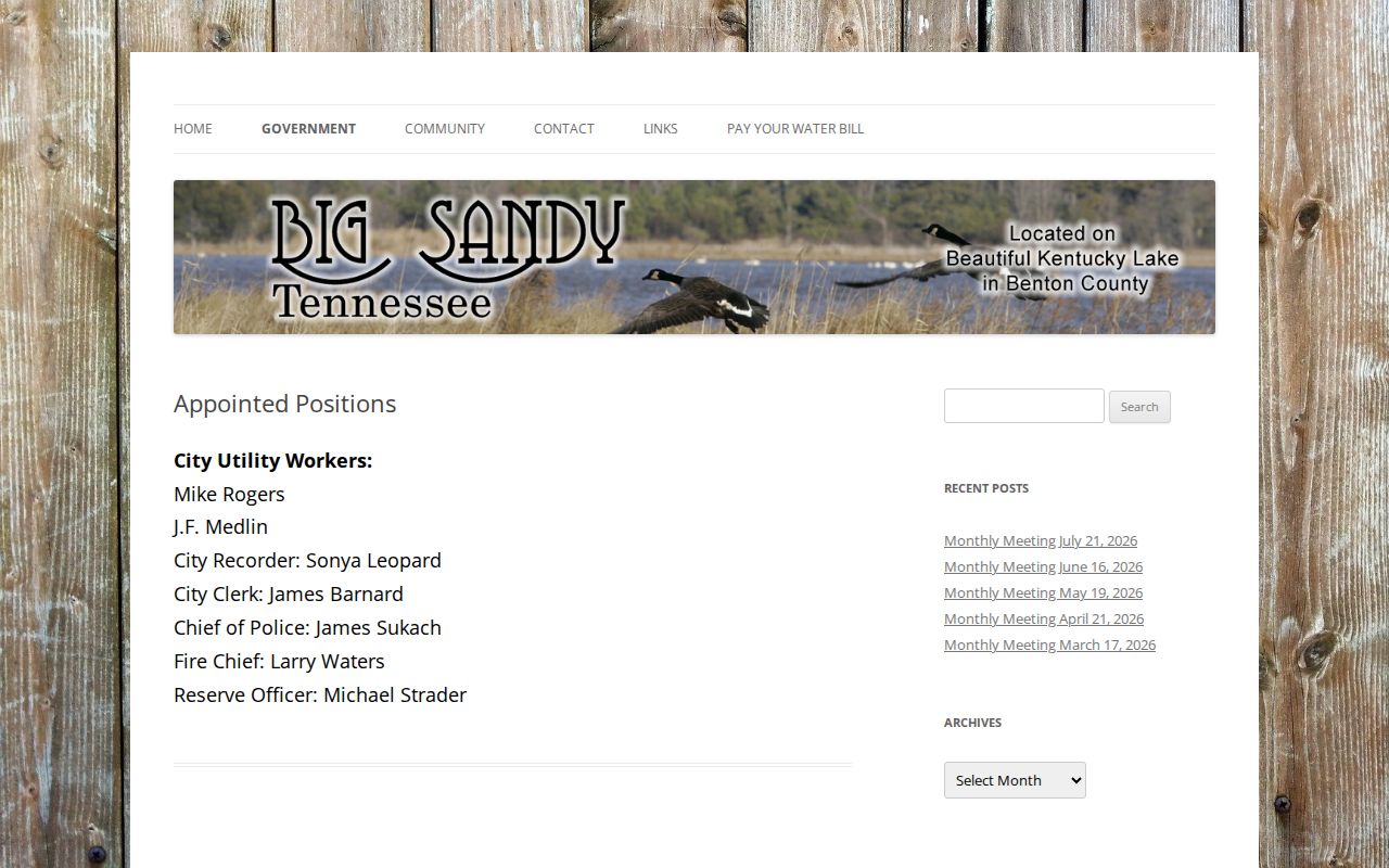 Big Sandy criminal records police chief and recorder contacts