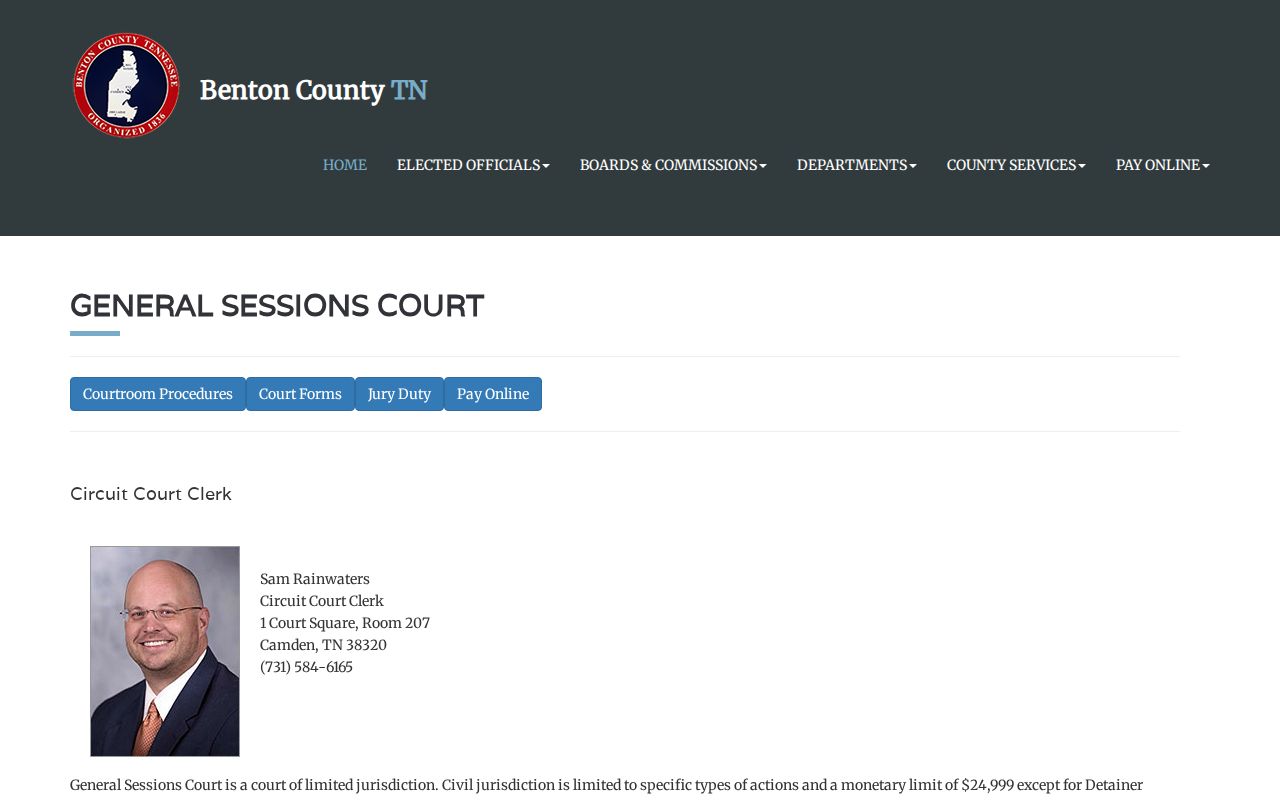 Benton County criminal court cases in General Sessions