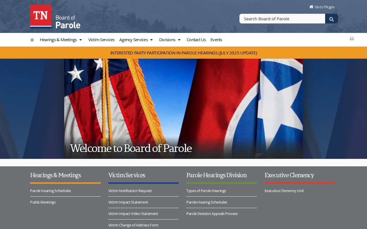 Benton County criminal records Tennessee Board of Parole page